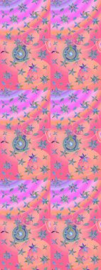 Eskiz Vintage Çiçek Deseni. Raster Kalça dokusu deseni.