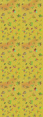 Tomurcukları papatya çiçekleri olan sevimli bir çiçek deseni. Miles Fleur, süslü püslü bir süs. Raster illüstrasyonu. Eskiz geçmişi. Eski usul. Kumaş, tekstil ve duvar kağıdı baskısı için..