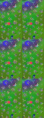 Raster illüstrasyonundaki çiçek desenli çizim. Renkli çiçekler.