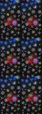 Eskiz arkaplan modeli. Raster - stok. Yapraklı çiçekler ve papatya çiçekli renkler.