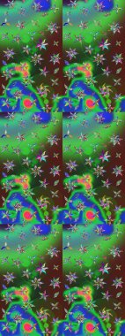 Yeşil ve mavi renklerde. Anti-stres için soyut örnek sayfası. Raster illüstrasyonu.