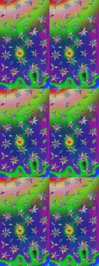 Raster illüstrasyonu. Küçük çiçekli şirin bir desen. Çiçek ve yapraklı çiçek deseni.