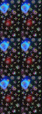 Raster çiçek desenli çiçek deseni, yapraklar, dekoratif elementler, sıçrama, lekeler, el çizimi kontur çizgileri ve Doodle çizim stili, grafik raster çizim çizimi.