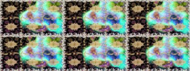 Duvar kâğıdı barok, İspanyol kumaşı. Kahverengi ve bej renklerde altın elementler. Kusursuz raster arka plan. Çiçek deseni. Şekil grafik deseni.