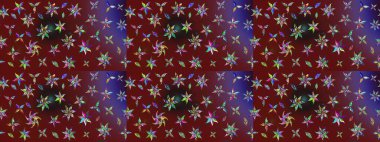 Çiçek kırmızısı ve kahverengi çizim deseni. Raster çiçek izi. Klasik taslak çizimi. Raster Yumuşak kumaş deseni.