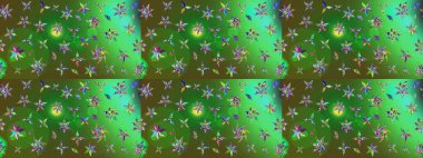 Bahar çiçekleriyle güzel bir çiçek deseni çizmişsin. Güzel kumaş deseni. Raster illüstrasyonu.