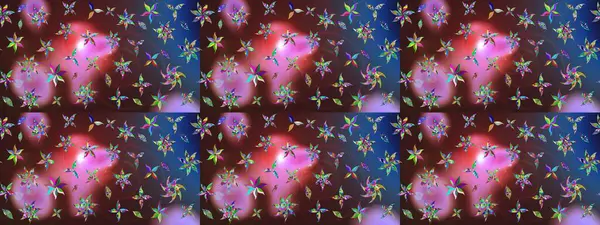 Klasik çiçek tasarımı elementleri. Kahverengi ve mavi kıvırcık çiçekler kahverengi ve mavi renklerde şekillenir. Raster illüstrasyonu.