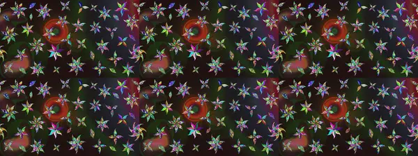 Renkli çiçekler. Küçük çiçekteki sevimli çiçek deseni. Raster illüstrasyonu.