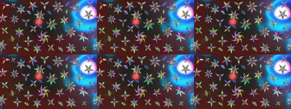 Renklerle. Raster deseni. Raster illüstrasyonu. Soyut çiçek çizim kalıbı arka planı. Küçük çiçekte sevimli çiçek deseni var..