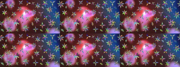 Klasik çiçek tasarımı elementleri. Kahverengi ve mavi kıvırcık çiçekler kahverengi ve mavi renklerde şekillenir. Raster illüstrasyonu.