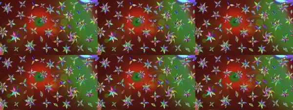 Tomurcukları papatya çiçekleri olan sevimli bir çiçek deseni. Eskiz geçmişi. Raster illüstrasyonu. Kumaş, tekstil, duvar kağıdı baskısı için. Eski usul. Miles Fleur, dandik süs.