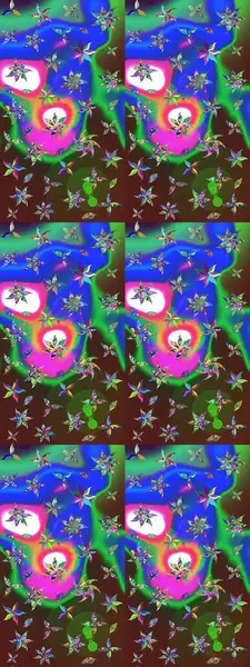 Raster deseni. Botanik çizim kalıbı. Organik elementler. Suluboya etkisi.