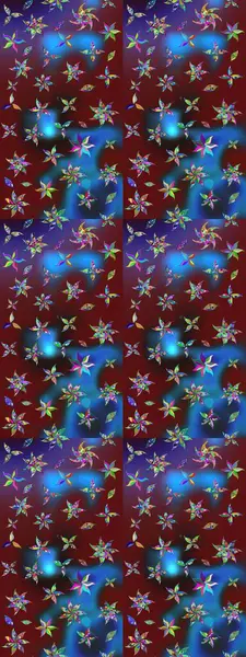 Güzel kumaş deseni. Raster suluboya deseni, narin çiçekler, mavi ve kahverengi çiçekler, tebrik kartı şablonu..