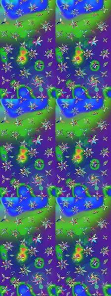 Raster illüstrasyonu. Taslak desenli, modaya uygun kumaş deseni. Düz Çiçek Elementleri Tasarımı. Renkli Bahar Teması eskiz kalıbı. Şirin çiçek elementleri..