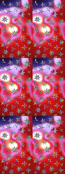 Raster illüstrasyonu. Kırmızı ve pembe renklerde. Çiçek. Taslak dekoratif arka plan, çiçek mandala.