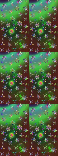 Yeşil ve kahverengi kıvırcık çiçekler yeşil ve kahverengi renklerde şekillenirler. Klasik çiçek tasarımı elementleri. Raster illüstrasyonu.