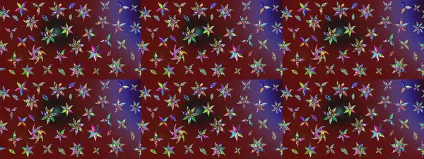 Çiçek kırmızısı ve kahverengi çizim deseni. Raster çiçek izi. Klasik taslak çizimi. Raster Yumuşak kumaş deseni.