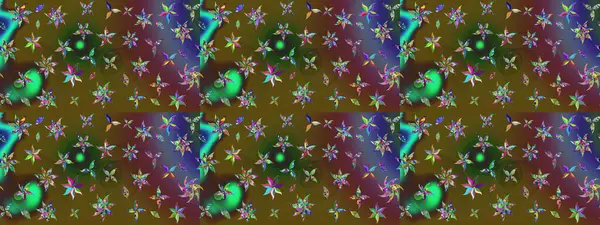 Renkli etnik çiçeklerle süslenmiş zarif bir eskiz şekli. Raster Çiçek İllüstrasyon Şirin Tekstil.