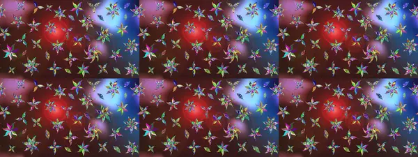 Çiçekler suluboya eskiz deseni. Raster Stili kumaş deseni.