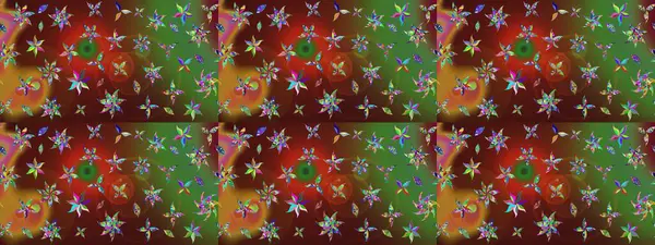 Küçük çiçekte güzel bir desen. Küçük renkli çiçekler. Çiçekli bahar çiçekleri. Moda baskıları için zarif bir şablon. Motley illüstrasyonu.