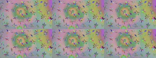 Moda baskıları için zarif bir şablon. Halk tarzı. Modern çiçek arkaplanı. Rengarenk çiçekleri ve yaprakları tarafsız ve yeşil renklerde olan inanılmaz bir çiçek deseni..