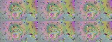 Tarafsız ve yeşil renklerde çiçekler. Küçük çiçekte sevimli çiçek deseni var..