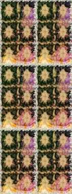 Çiçek deseni. Şık bir grafik desen. Kahverengi ve bej renklerde altın elementler. Kusursuz raster arka plan. Duvar kâğıdı barok, İspanyol kumaşı.