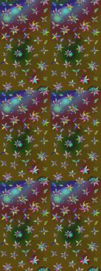 Çiçekli karalama şeklinde Raster çiçek deseni. Nazikçe, renkli yaz çiçekleri. Raster illüstrasyonu.