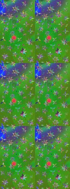 Renkli çiçekler. Raster illüstrasyonunda çiçek deseni çizimi.