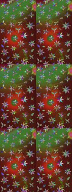 El çizimi. Suluboya çizimi. Çiçekli eskiz deseni. Renkli çiçekler.