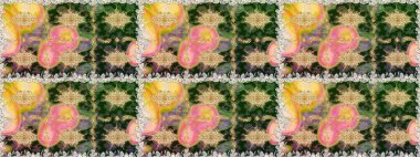 Şık bir grafik desen. Kusursuz raster arka plan. Duvar kâğıdı barok, İspanyol kumaşı. Kahverengi ve bej renklerde altın elementler. Çiçek deseni.