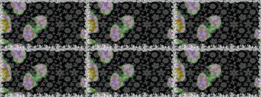 Kusursuz raster arka plan. Şık bir grafik desen. Duvar kâğıdı barok, İspanyol kumaşı. Çiçek deseni. Kahverengi ve bej renklerdeki altın elementler.