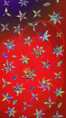 Çiçekli çiçek deseni, suluboya. Raster deseni. Süslü kumaş deseni.