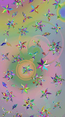 Düz Çiçek Elementleri Tasarımı. Renkli Bahar Teması eskiz kalıbı. Güzel kumaş deseni. Raster illüstrasyonunda çiçek deseni çizimi.