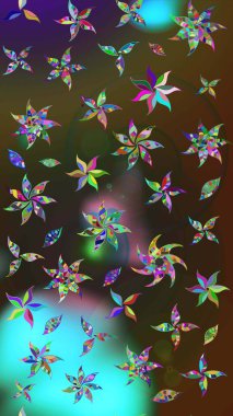 Parlak çiçekli kolaj çiçekleri kahverengi ve yeşil. Çiçek tasarımı için inanılmaz bir kolaj cenneti tarzı. Çiçekli zambaklar eskiz arka planı.