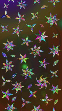 Raster illüstrasyonu. Tekstil veya kitap kapakları, imalat, duvar kağıtları, baskı, hediye paketi ve yapıştırma kitabı için çiçek eskizi geçmişi. Küçük ölçekli çiçeklerdeki basit sevimli desen.