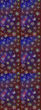 Hediye ambalaj kağıdı, tebrik kartları, posterler ve pankart tasarımı. Mor ve mor renkli çiçekler. Raster düz çiçek çizim deseni.