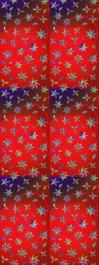 Kırmızı ve kahverengi renkte çiçekler. Raster illüstrasyonu. Çiçek süslemeli çizim deseni.