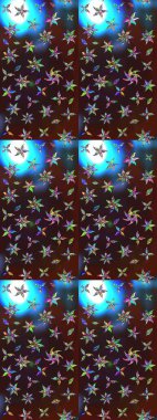 Taslak dekoratif arka plan, çiçek mandala. Raster illüstrasyonu. Çiçek. Kahverengi ve mavi renklerde.