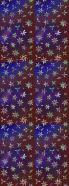 Halk tarzı. Moda baskıları için zarif bir şablon. Parlak renkli çiçekleri ve mor ve mor renkli yaprakları olan harika bir çiçek deseni. Modern çiçek arkaplanı.