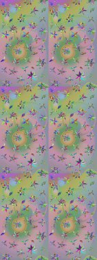 Tatil havası. Bahar mevsimi. Tarafsız ve yeşil renklerde çiçekler. Nazik romantik baskı. Raster güzel bir çiçek deseni çiziyor..