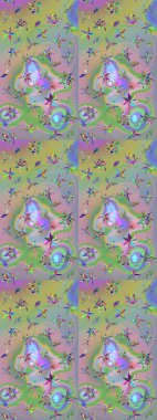 Küçük çiçekteki sevimli çiçek deseni. Tarafsız ve yeşil renkte çiçekler.