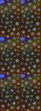 Çiçek ve yapraklı çiçek deseni. Küçük çiçekli şirin bir desen. Raster illüstrasyonu.