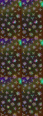 Çiçeksel elementlerle süslenmiş zarif raster dokusu. Küçük çiçekte hoş bir çiçek deseni var. Parlak çiçekli kahverengi ve gri renkler üzerine soyut çizim deseni.