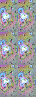 Şirin çiçek elementleri. Tarafsız ve mavi renkte çiçekler. Raster illüstrasyonu. Çizim.