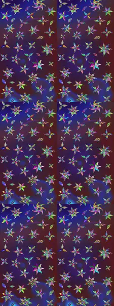 Raster illüstrasyonu. Mor ve mor renklere karalamalar çizilmiş çiçek deseni.