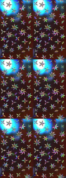 Taslak dekoratif arka plan, çiçek mandala. Raster illüstrasyonu. Çiçek. Kahverengi ve mavi renklerde.