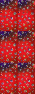 Modern gelişim kırmızı ve kahverengi raster arka plan duvar kâğıdı illüstrasyonu klasik çizgili, desenli desenli çiçekler, çiçekli süsler. Çiçekli el çizimi çizimi deseni.