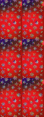 Modern gelişim kırmızı ve kahverengi raster arka plan duvar kâğıdı illüstrasyonu klasik çizgili, desenli desenli çiçekler, çiçekli süsler. Çiçekli el çizimi çizimi deseni.