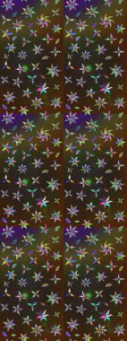 Kahverengi ve gri renkli çiçekler. Çiçek desenli çizim. Raster illüstrasyonu. Raster illüstrasyonu. Asya tekstil tarzında.